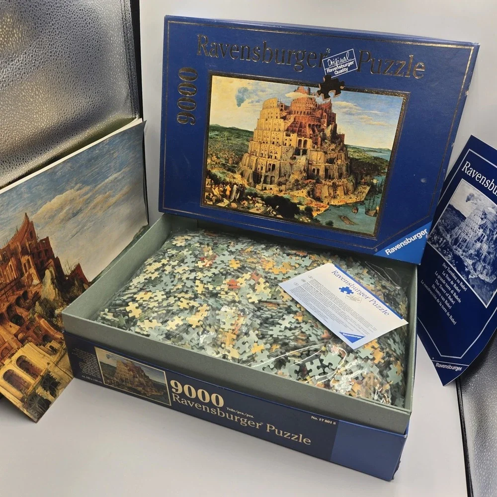 RARE Ravensburger 9000 Pieces Puzzle 192X138Cm‎ 1996 Tower Babel 178018 Bruegel